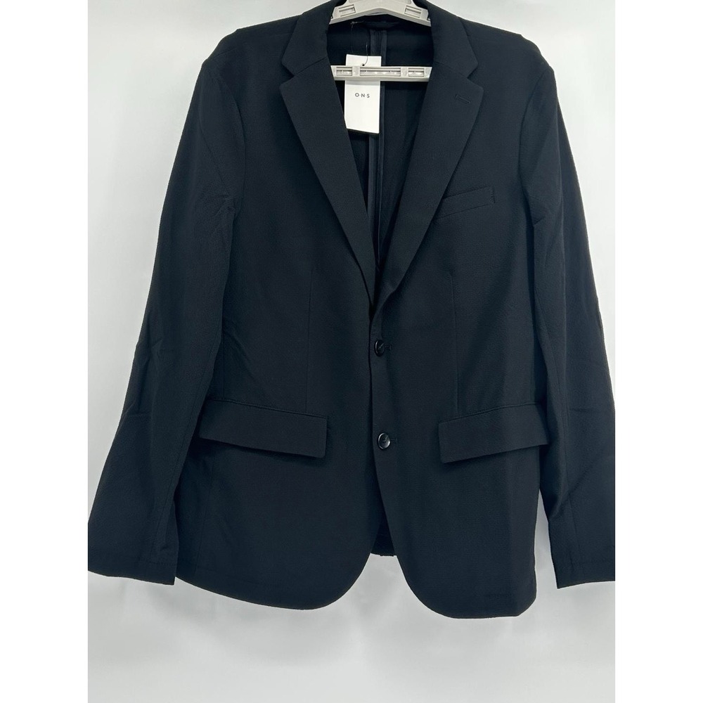 ONS Clothing Blazer O.N.S Men's Black Unstructured Stretch Size Medium MSRP $268